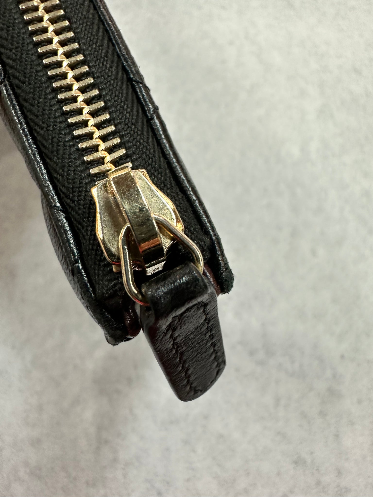 CHANEL metallic Zip Around in Wallet CC Quilted Long Wallet Lambskin Gray