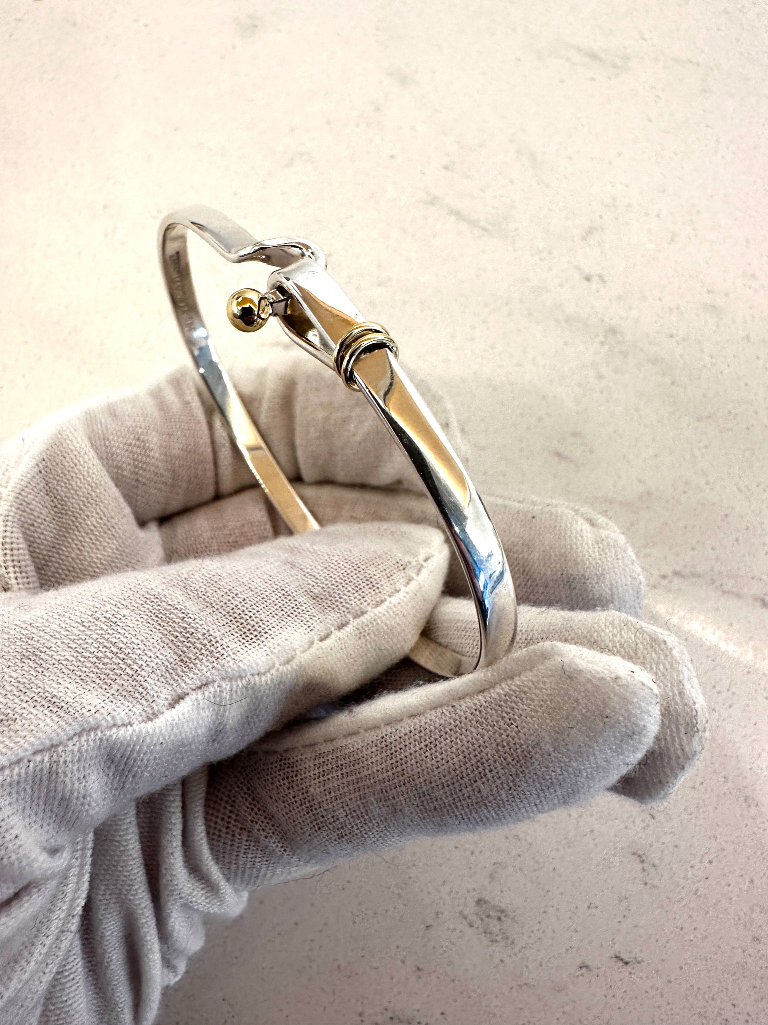 Authentic Tiffany & Co. Sterling .925 Hook Bracelet with 18k Gold Acce –  Relics to Rhinestones