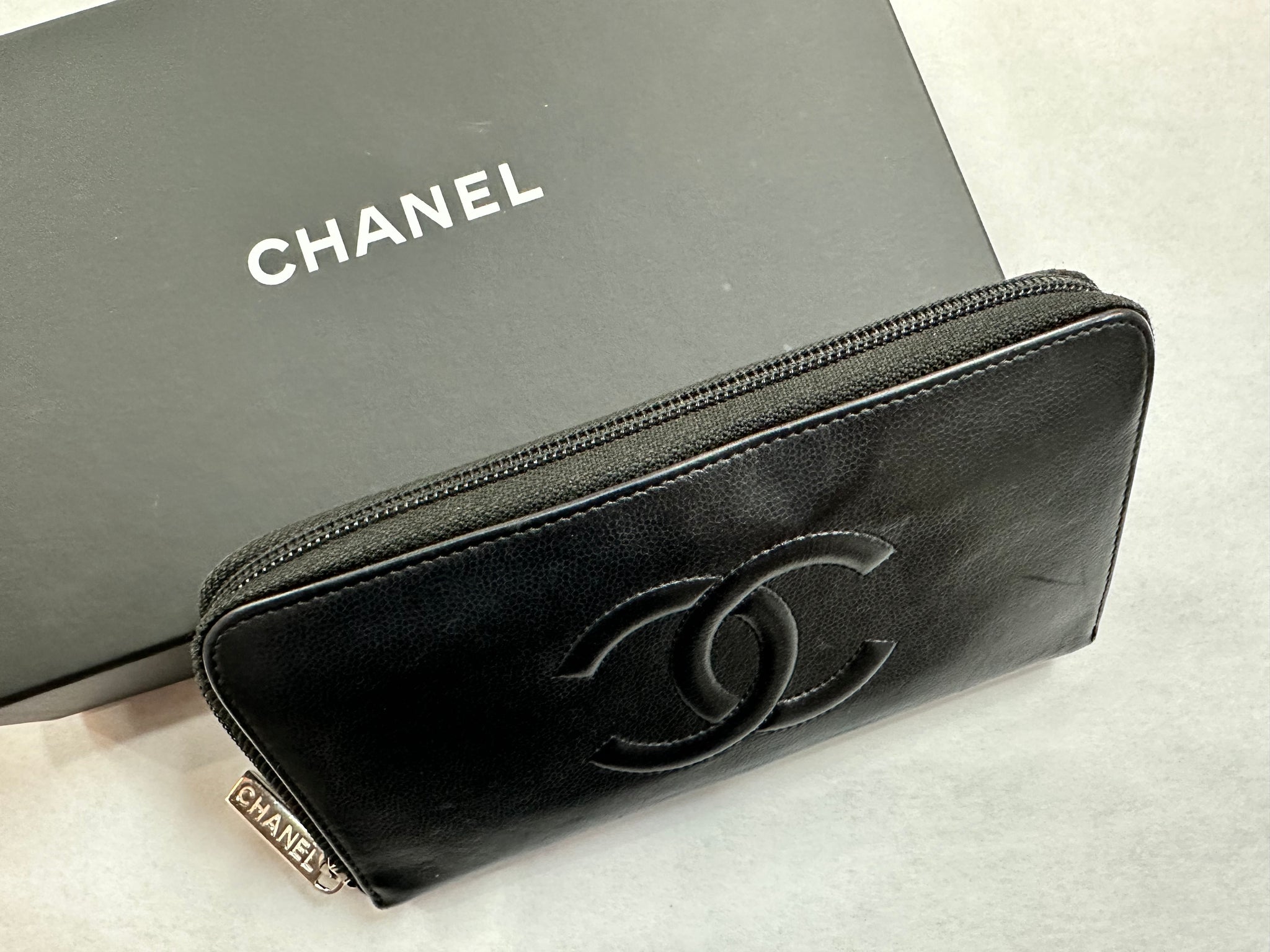 Chanel Long Zippy Wallet Caviar Leather Black