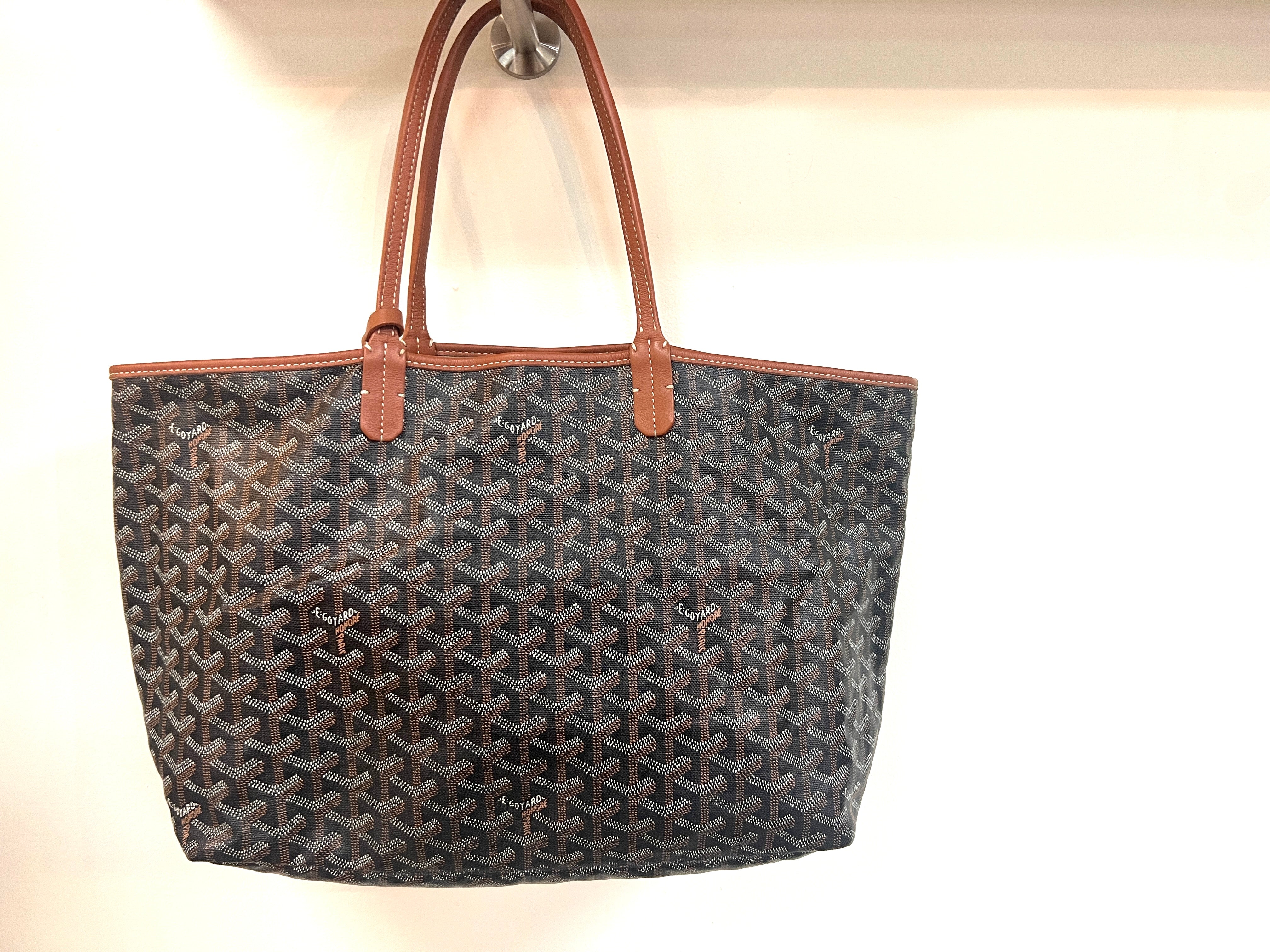 GOYARD saint louis tote Size PM Black PVC Coated Canvas Leather– GALLERY  RARE Global Online Store