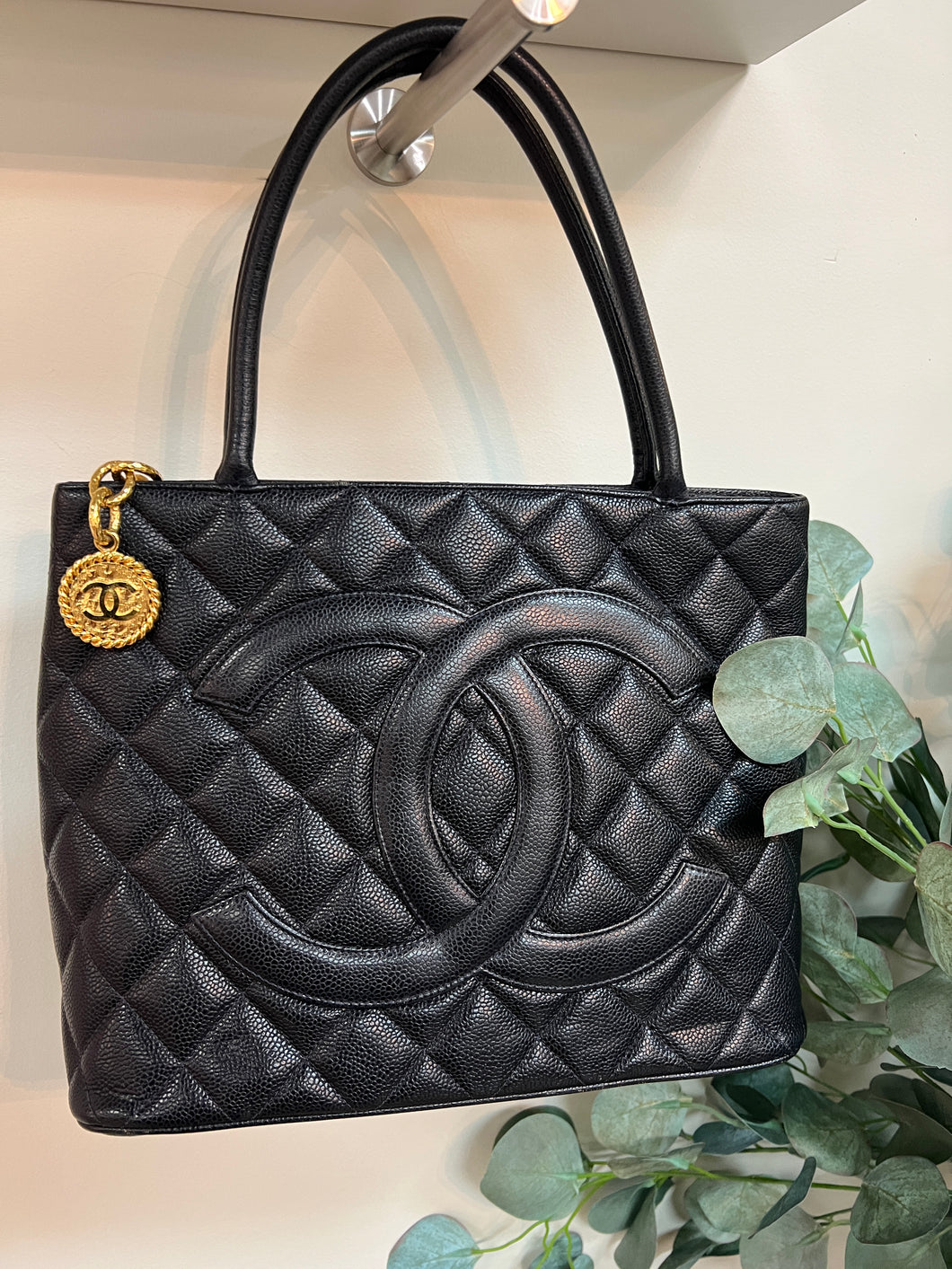 CHANEL, Bags, Soldauthentic Chanel Medallion Tote Bag Black